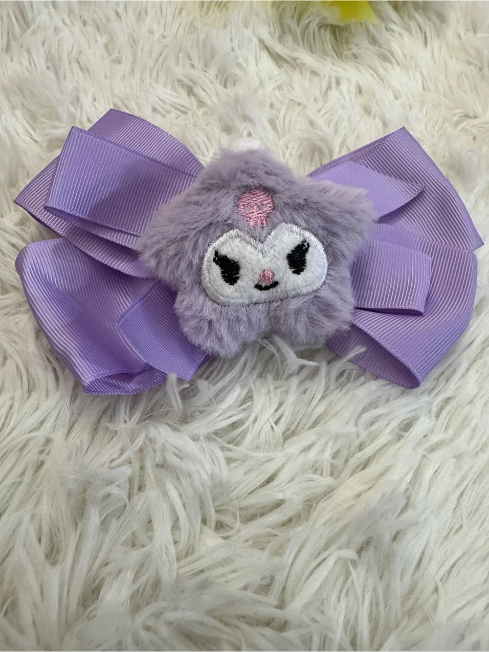 Lavender Kuromi Plush hair clip Hair Bow